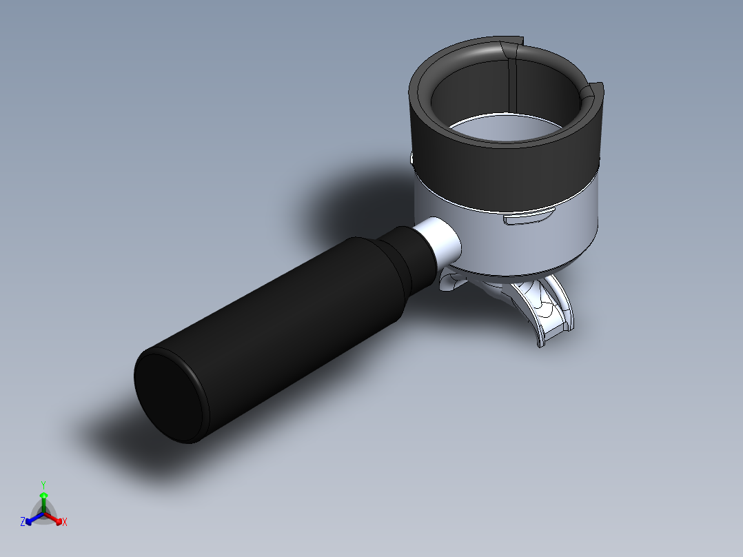 58mm 手柄漏斗正等轴测图