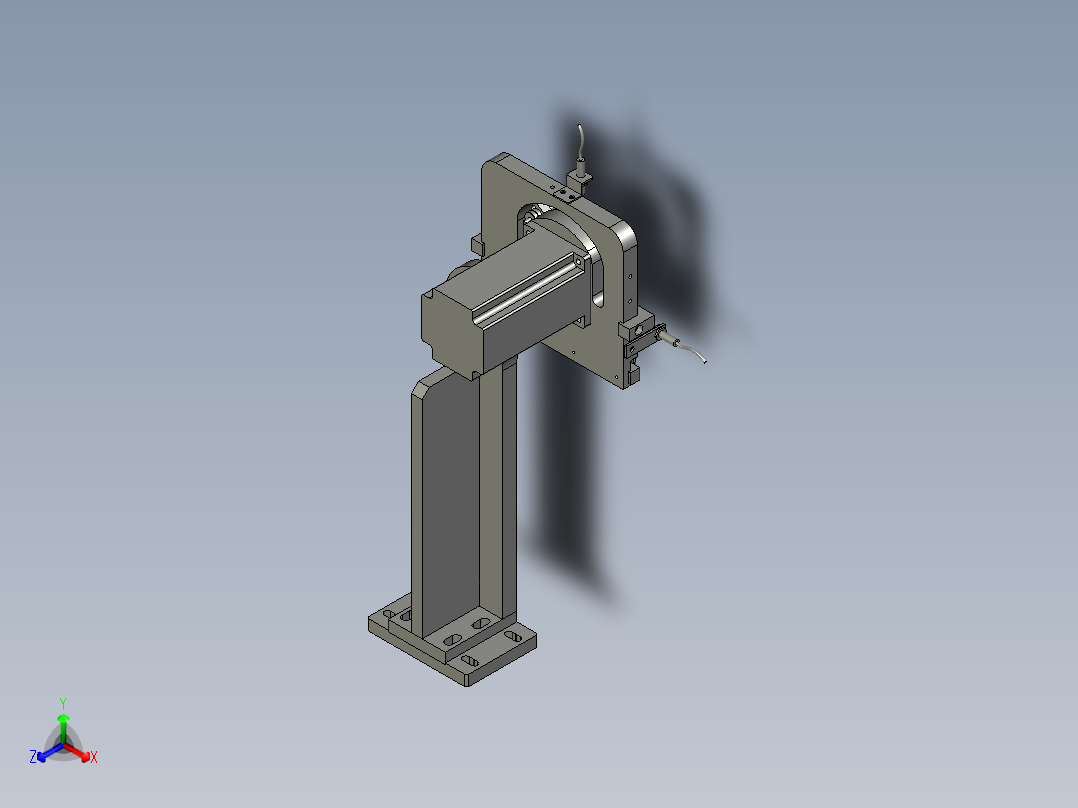 HG004-05-00-B右悬臂机构40行程正等轴测图