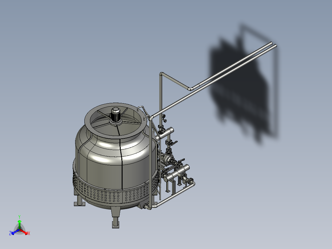 逆流凉水塔式玻璃钢逆流式冷水塔主视图
