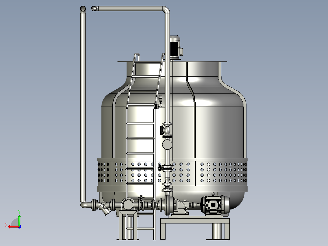 逆流凉水塔式玻璃钢逆流式冷水塔后视图