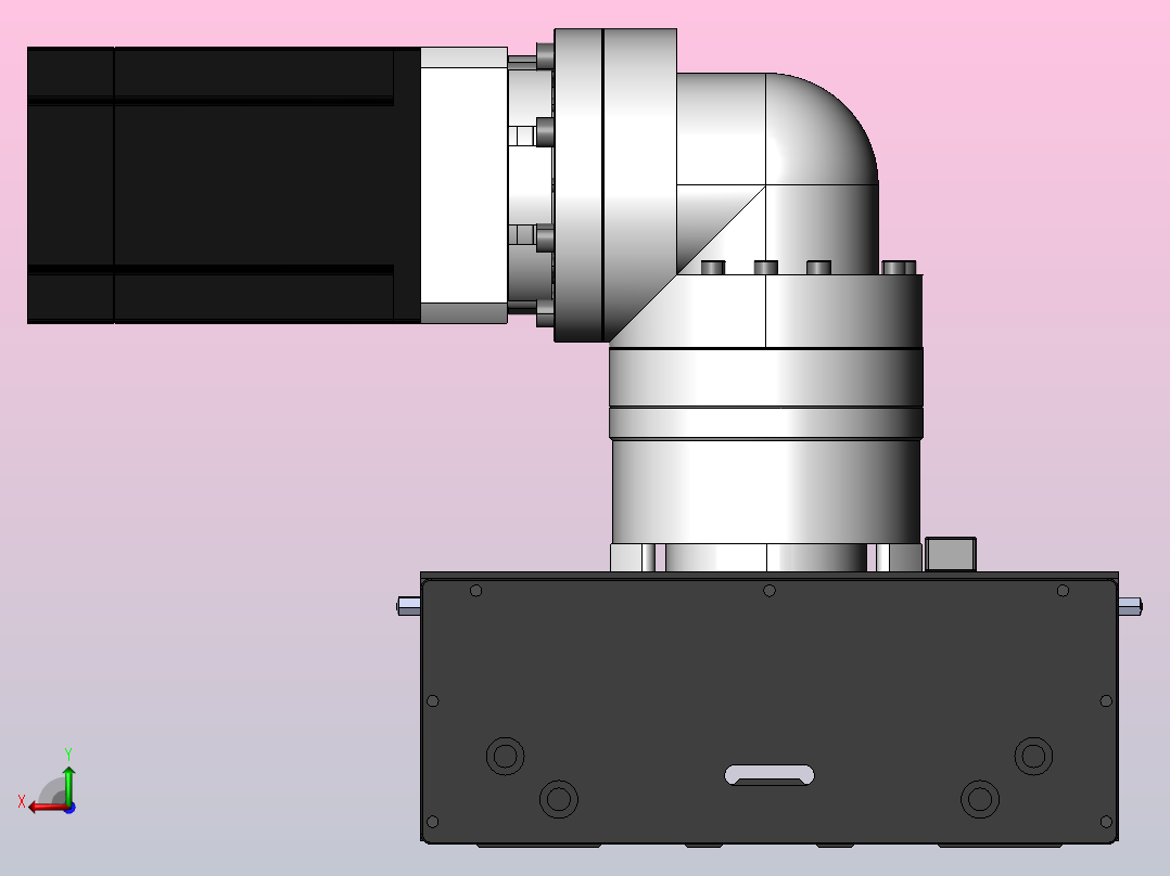 DMG170-RCR齿轮齿条模组直线滑台（电机右折）[DMG170-L16S500-DT750-A2D-RCR-P7]后视图