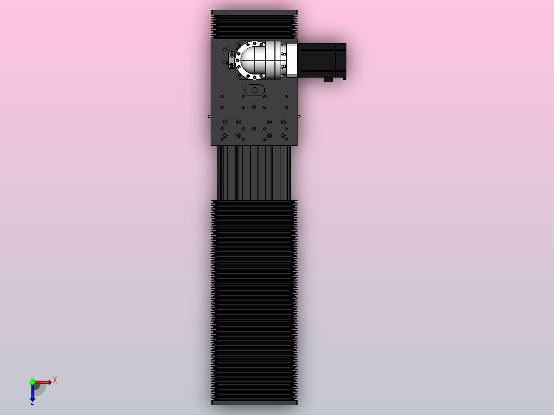 DMG170-RCR齿轮齿条模组直线滑台（电机右折）[DMG170-L16S500-DT750-A2D-RCR-P7]俯视图