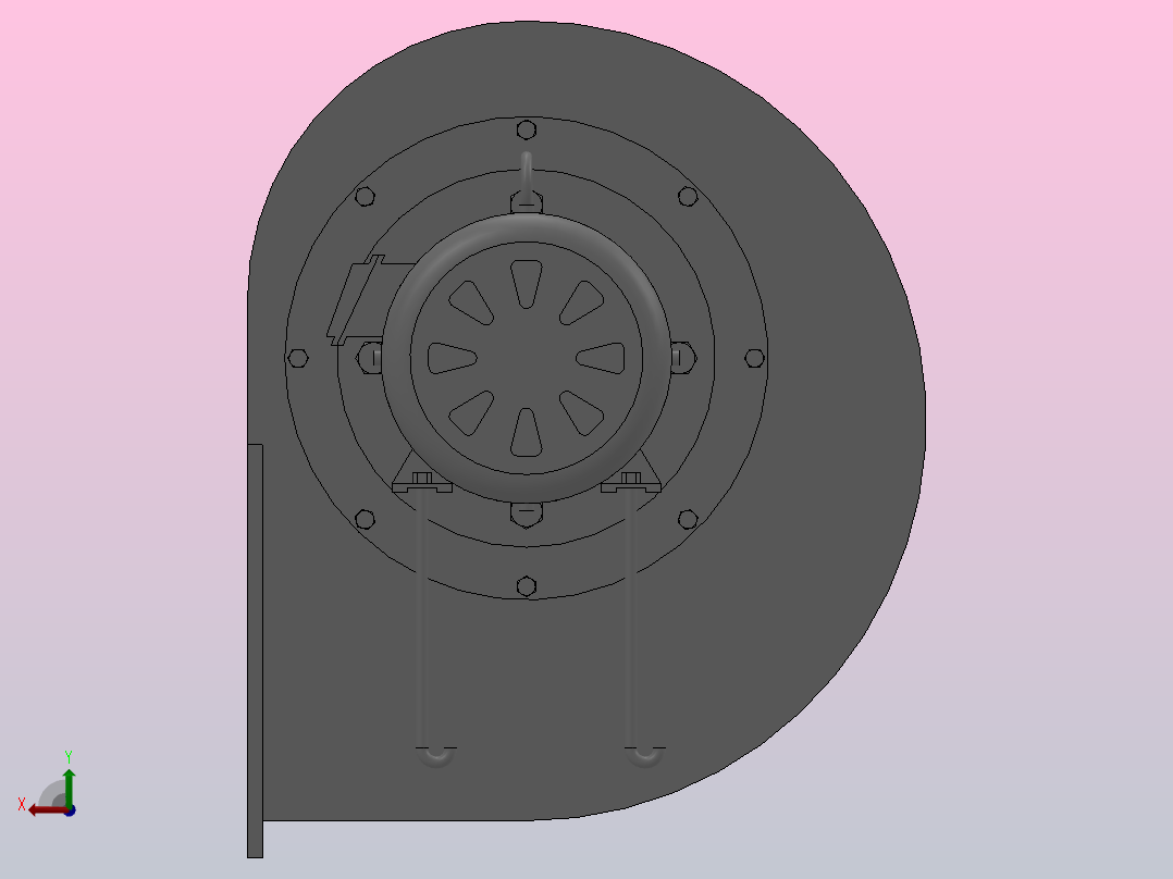 4-72-11A式低压离心通风机[4-72-11A式低压离心通风机-2.8-Y90S-2(B35)]后视图
