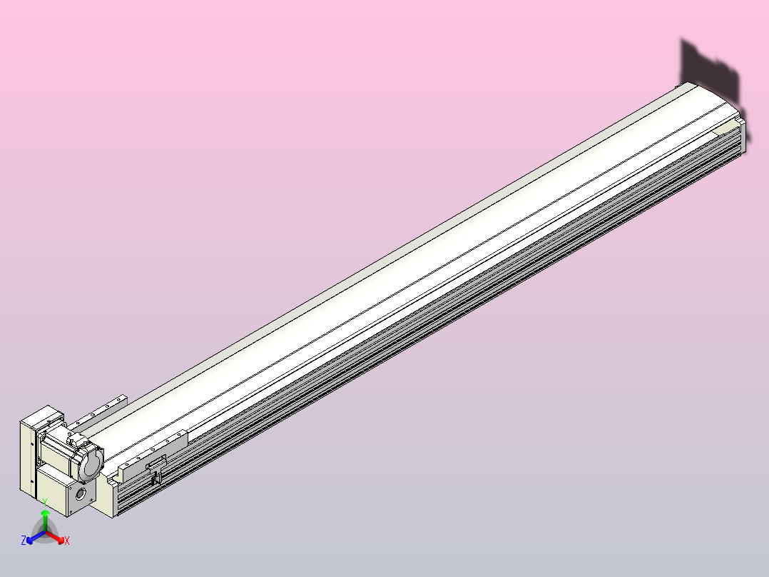 皮带直线轴半封闭可选导轨TPA-HNB-202D-140-L1600-LU-Y-P75-N3主视图