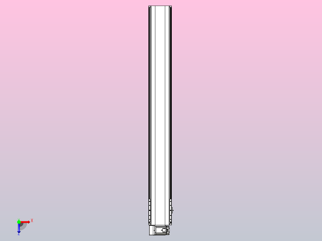 皮带直线轴半封闭可选导轨TPA-HNB-202D-140-L1600-LU-Y-P75-N3俯视图