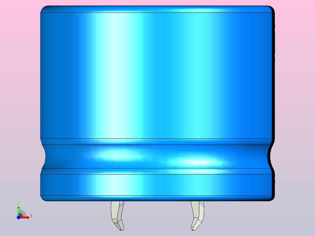 30 x25蓝黑底片电解电容器前视图