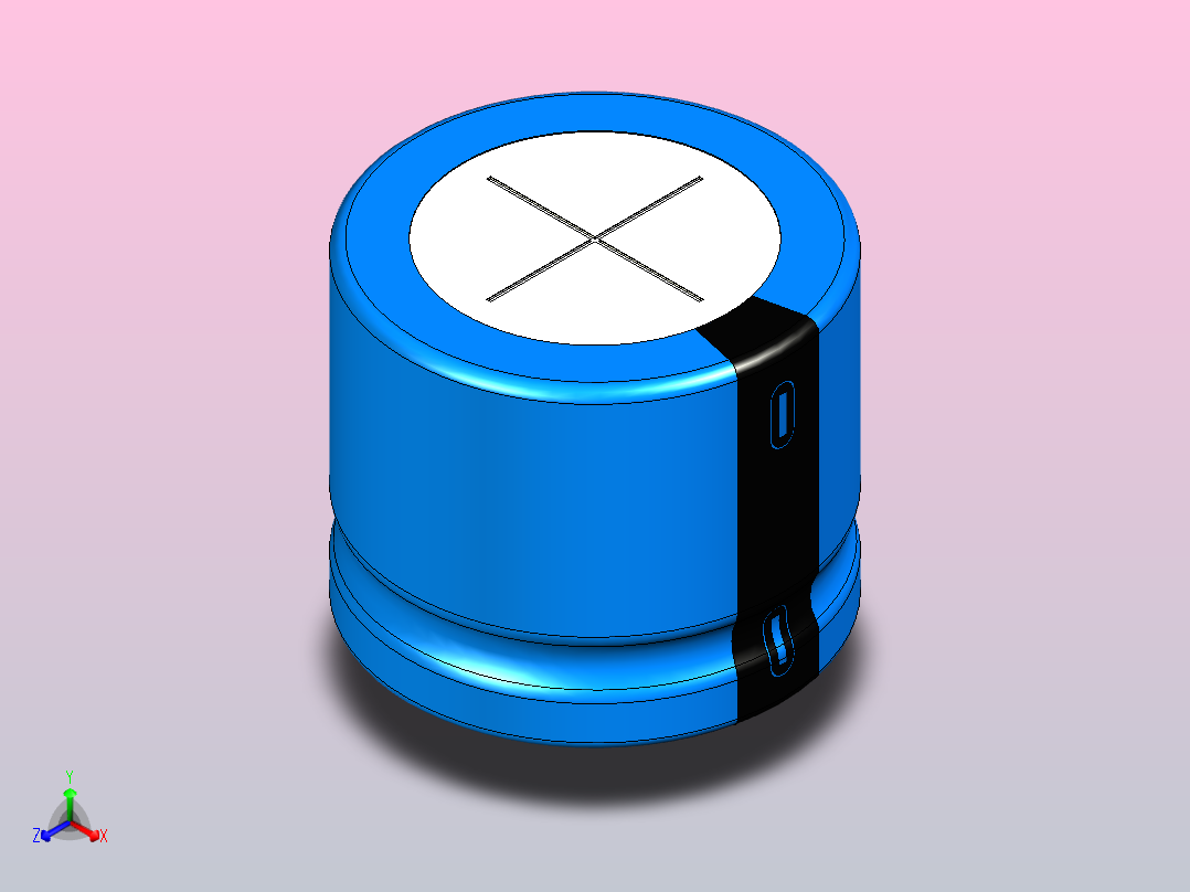 30 x25蓝黑底片电解电容器正等轴测图