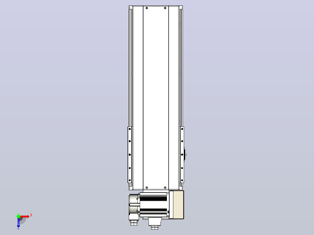 皮带直线轴半封闭可选导轨TPA-HNB-220D-176-L350-RU-C-P1K-N3俯视图