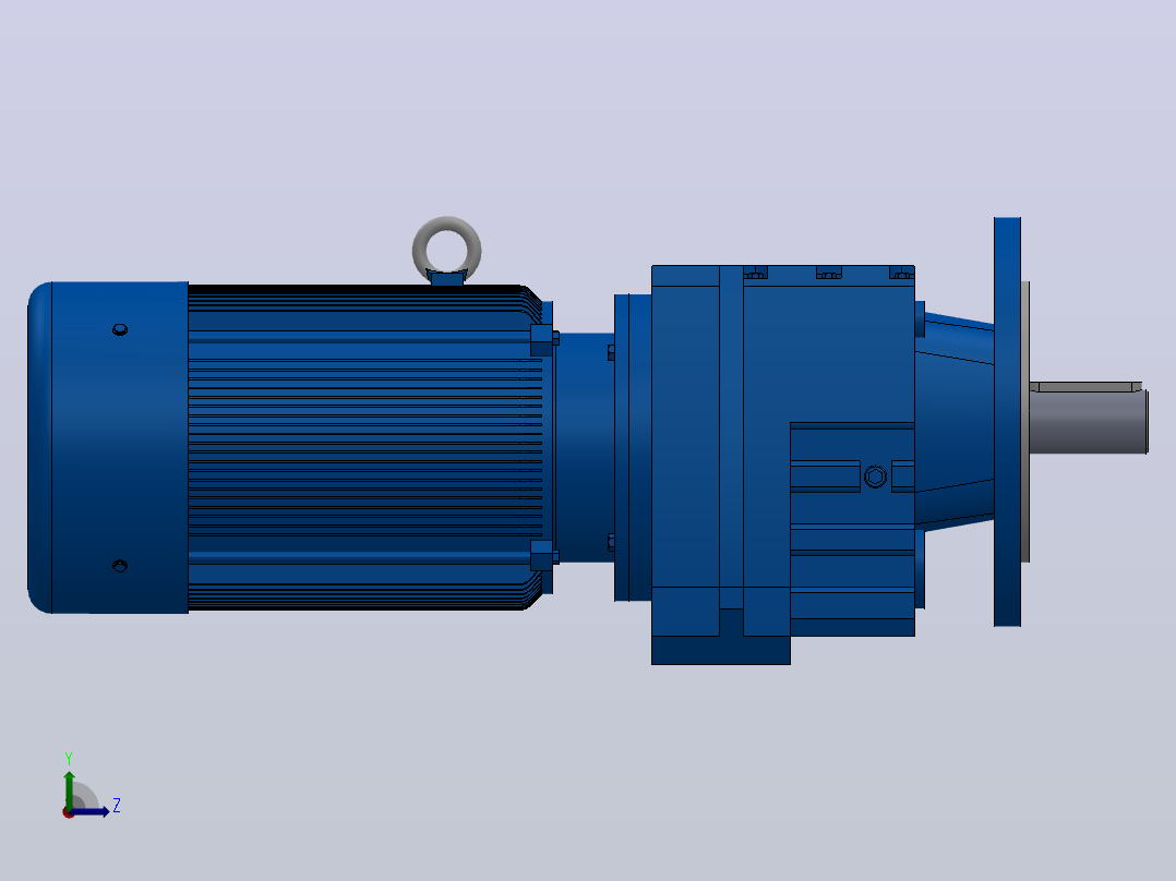 RF37法兰轴伸式安装斜齿轮减速机RF37-Y0.18-4P-63-M1-0°-Φ160左视图