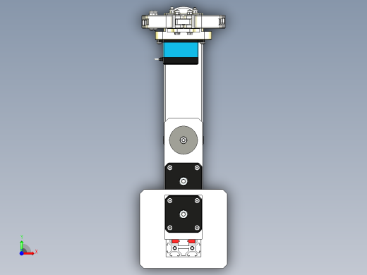 V型槽铝型材嵌入式线性导轨单连杆scara平面机器人3D图纸 STP格式前视缩略图