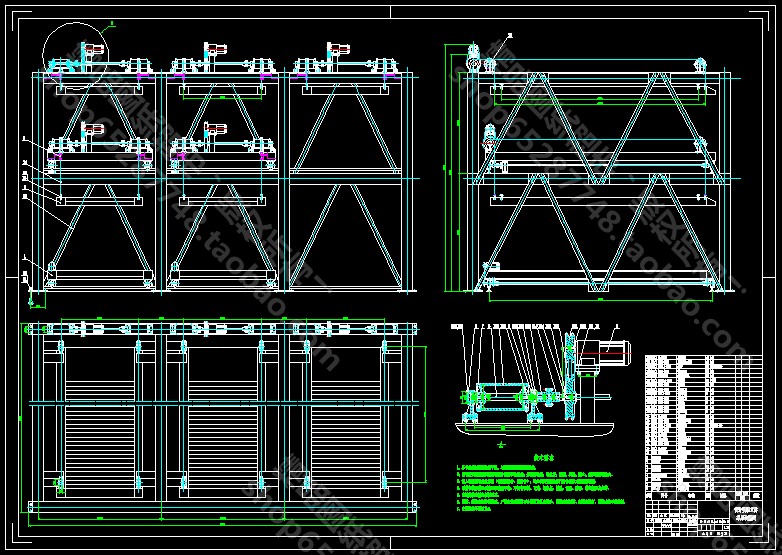 三层三列升降横移自动化立体车库机械系统cad图纸+说明书+SW三维