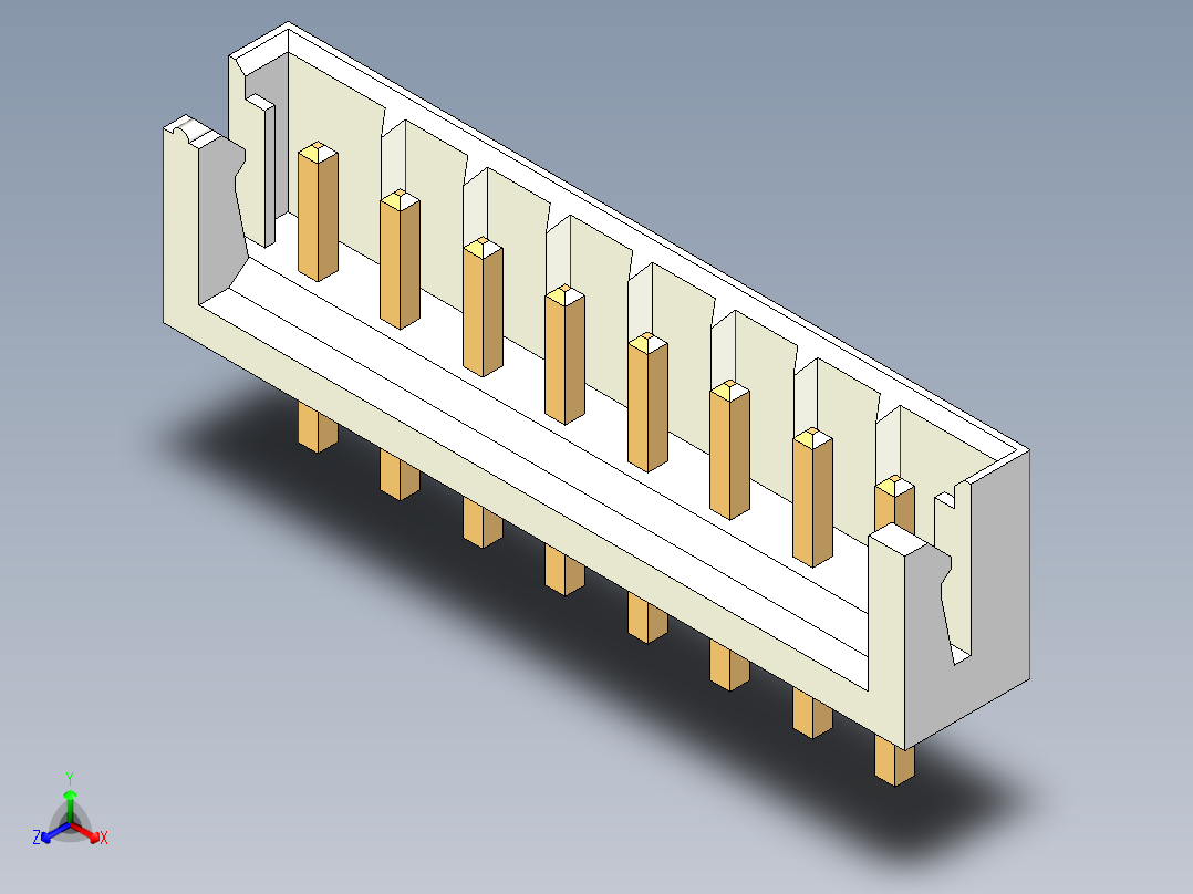 JST-B8B-EH-A正等轴测图