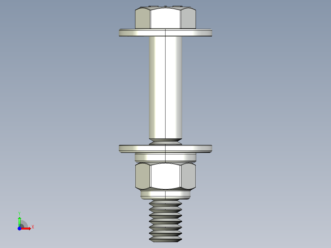 紧固件-STEP 0.3125 Bolt Hex前视图