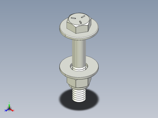 紧固件-STEP 0.3125 Bolt Hex正等轴测缩略图