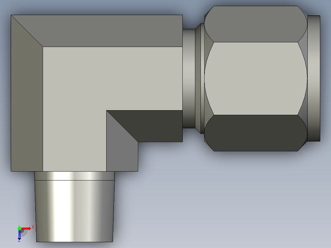 卡套式工业通用硬管接头10-6_cbu-s俯视图