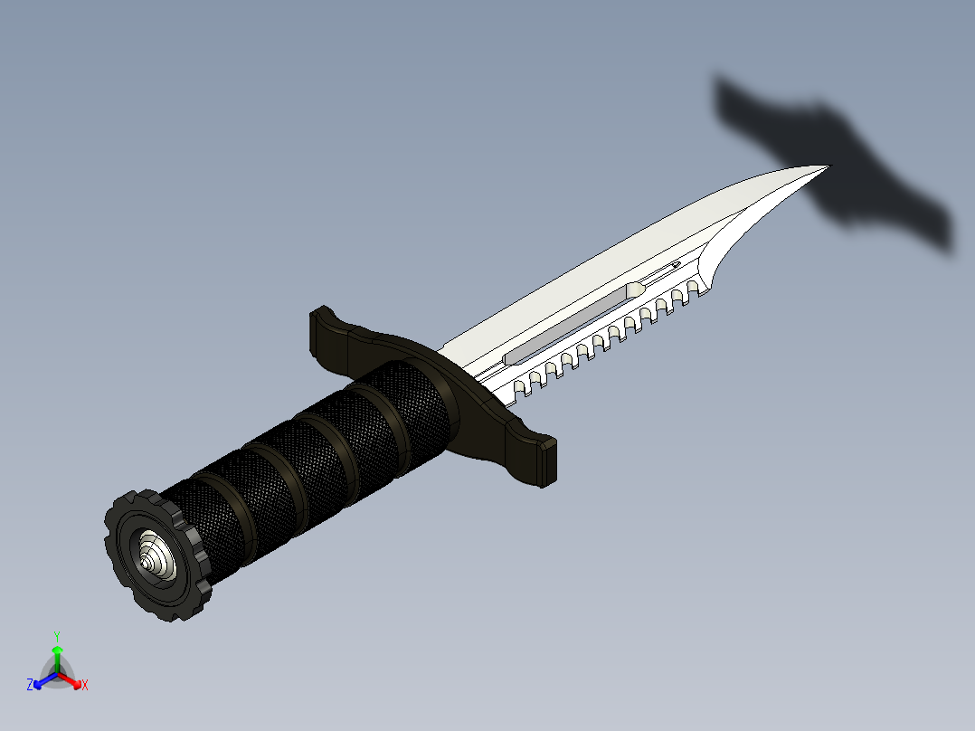 军用匕首主视图