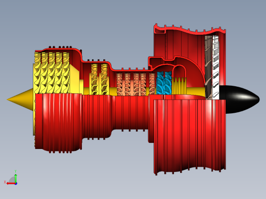 燃气轮机设计的概念模型---模型格式为 inventor后视缩略图