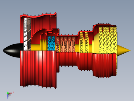燃气轮机设计的概念模型---模型格式为 inventor俯视缩略图
