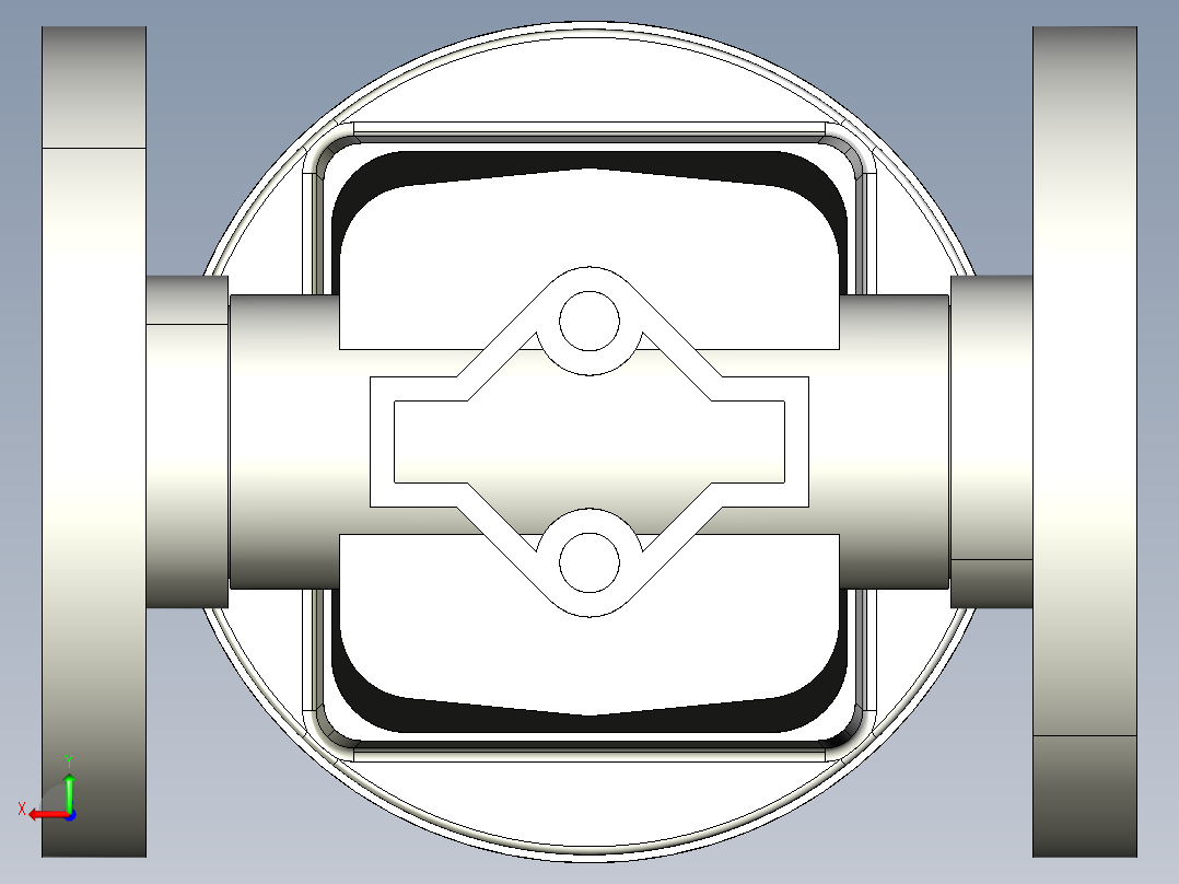 11DKMOACCP NC 气动隔膜阀，常闭，固定法兰，钻孔ANSI B16.5条款150 FF。面对面根据EN 558-1 PVC-C后视图