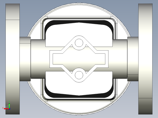 11DKMOACCP NC 气动隔膜阀，常闭，固定法兰，钻孔ANSI B16.5条款150 FF。面对面根据EN 558-1 PVC-C后视缩略图