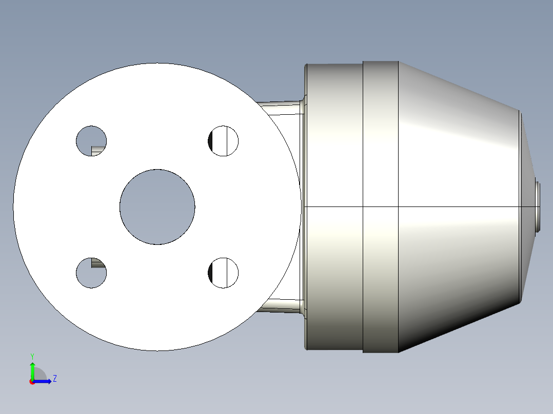 11DKMOACCP NC 气动隔膜阀，常闭，固定法兰，钻孔ANSI B16.5条款150 FF。面对面根据EN 558-1 PVC-C左视图