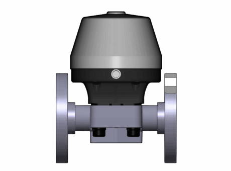 11DKMOACCP NC 气动隔膜阀，常闭，固定法兰，钻孔ANSI B16.5条款150 FF。面对面根据EN 558-1 PVC-C缩略图