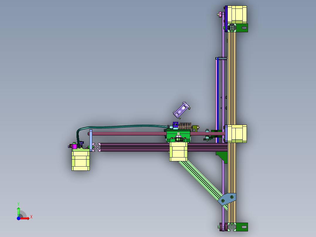 基于型材搭建的3d打印装置前视图