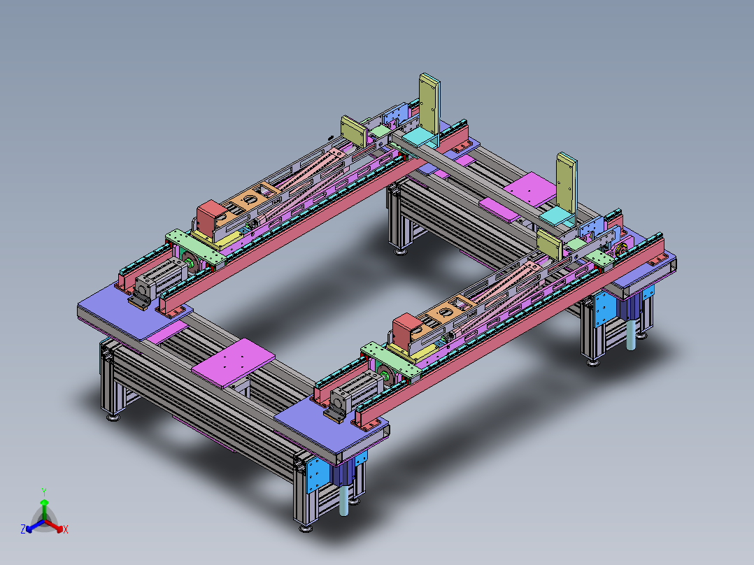 90°立直机正等轴测图