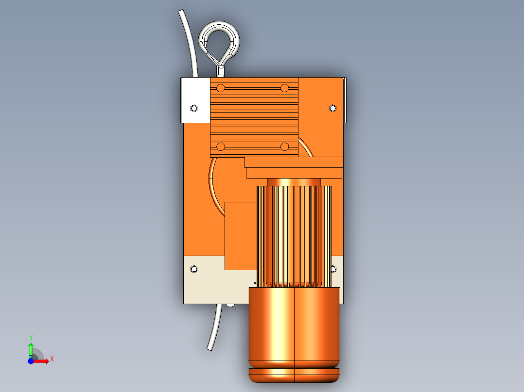 人员起升绞车500K--stl igs前视图