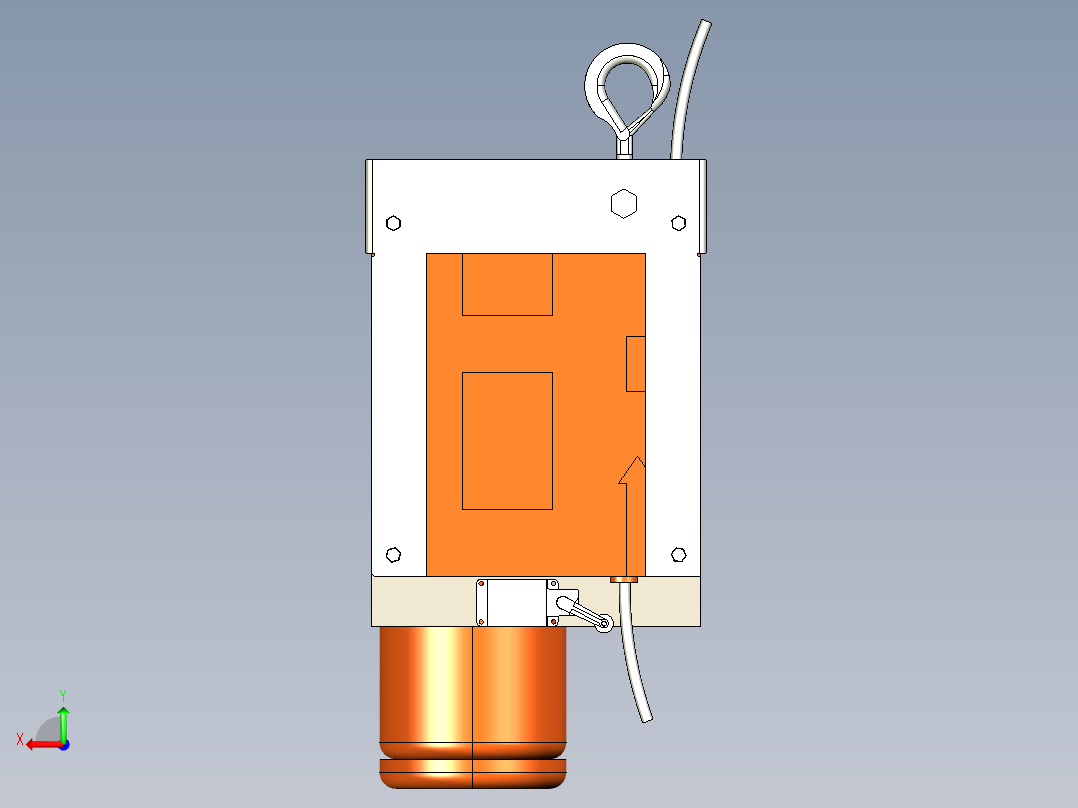 人员起升绞车500K--stl igs后视图