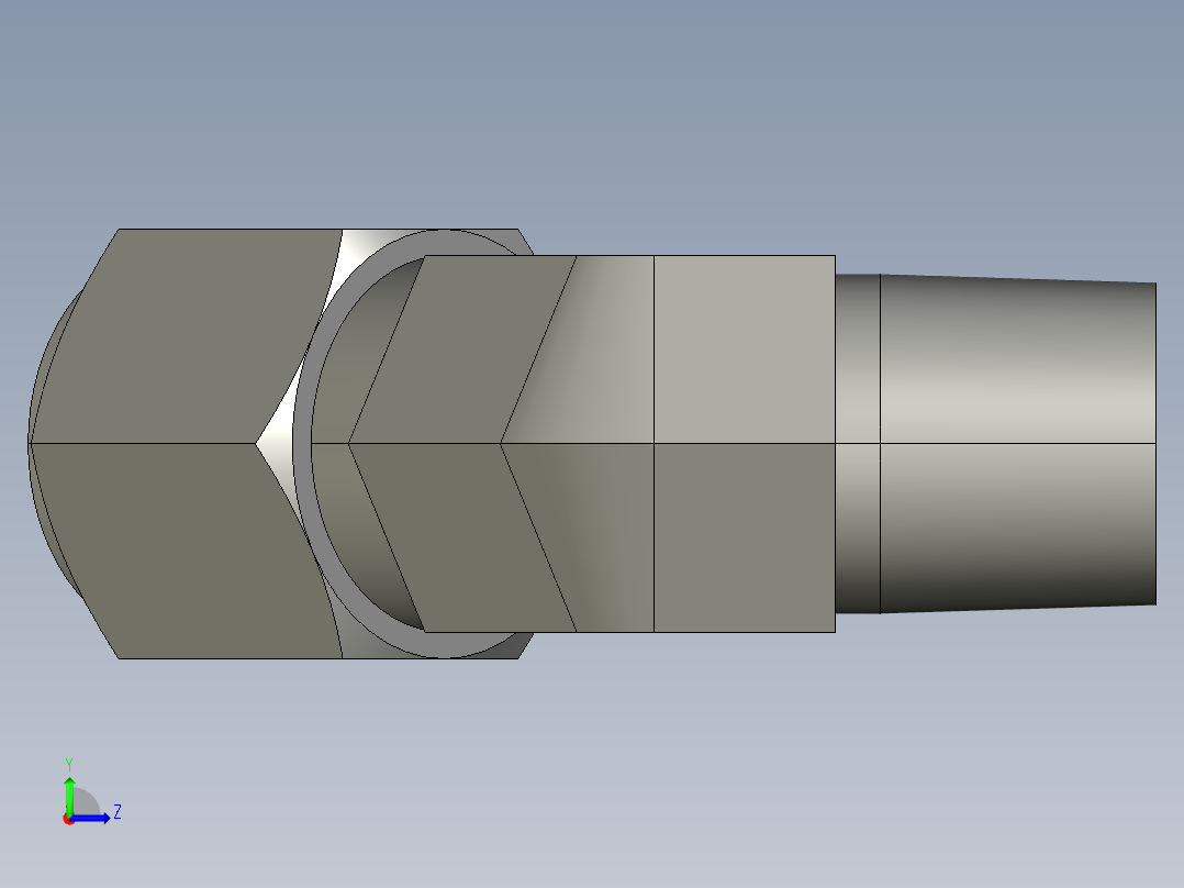 卡套式工业通用硬管接头10_vbu-s左视图