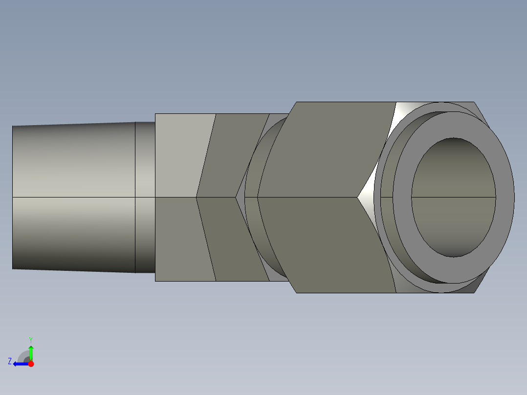 卡套式工业通用硬管接头10_vbu-s右视图