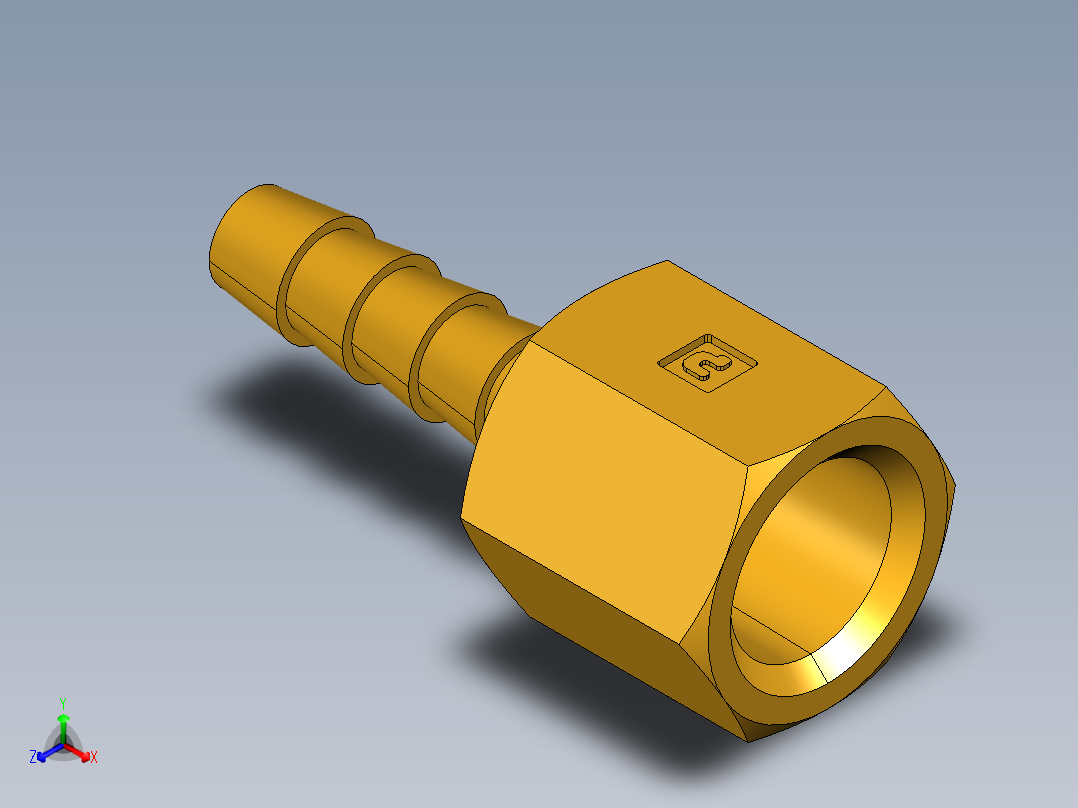倒齿式工业管接头Hose Barb to Female Pipe 126HBL-4-4主视图