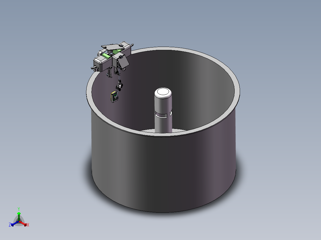 鱼缸内壁清理机构正等轴测图