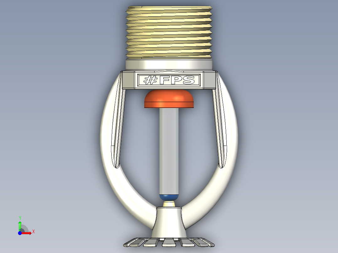 消防洒水喷头前视图