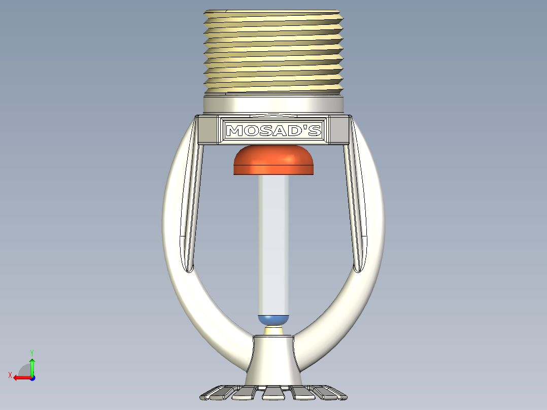 消防洒水喷头后视图