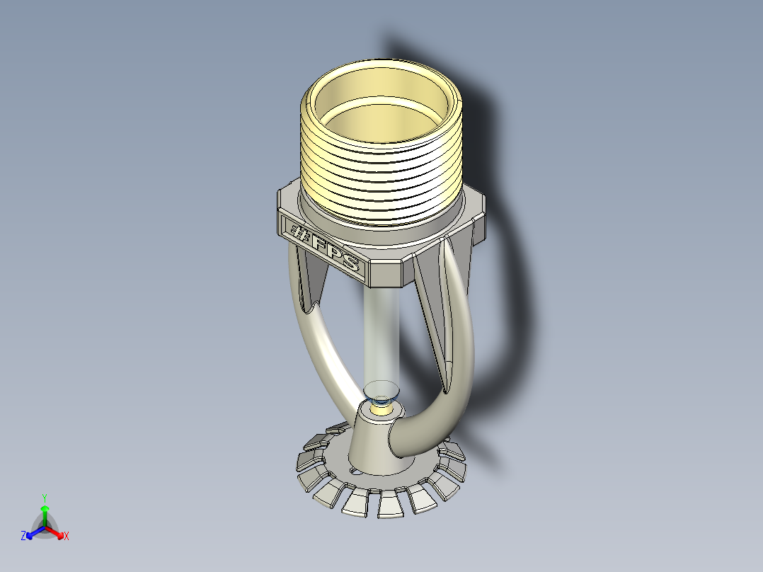 消防洒水喷头正等轴测图