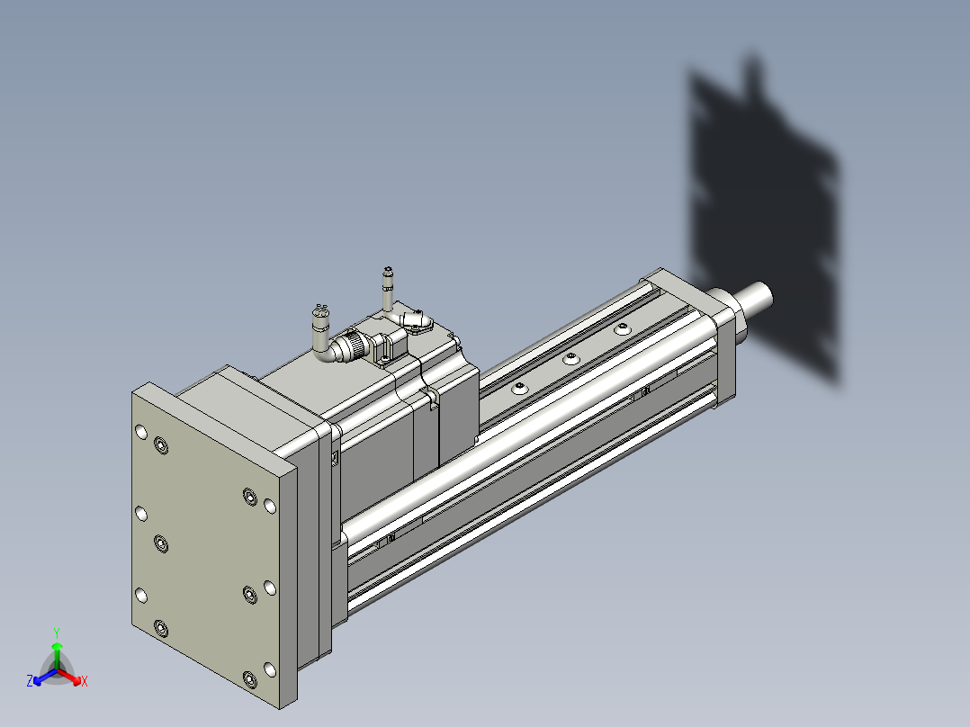 电动缸正等轴测图