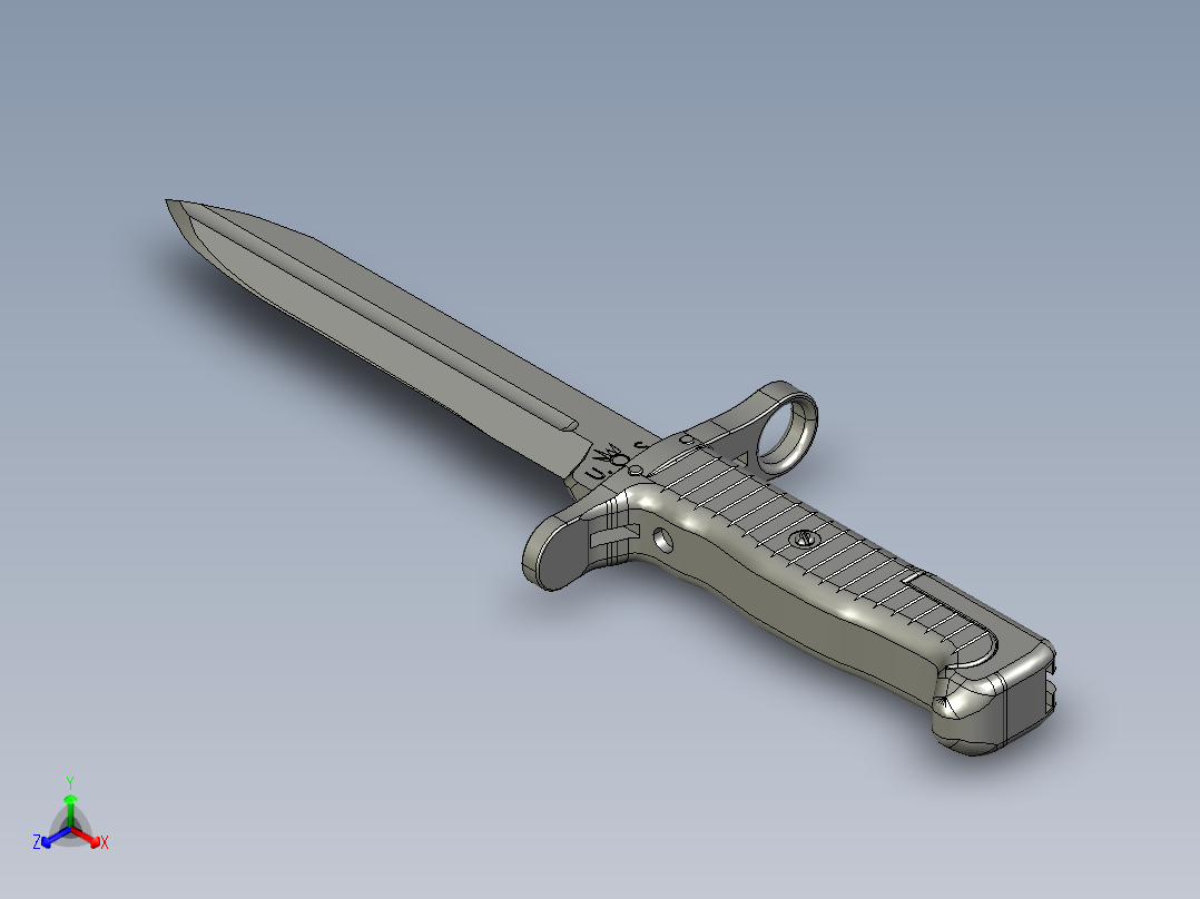 刺刀、刀(8)正等轴测图