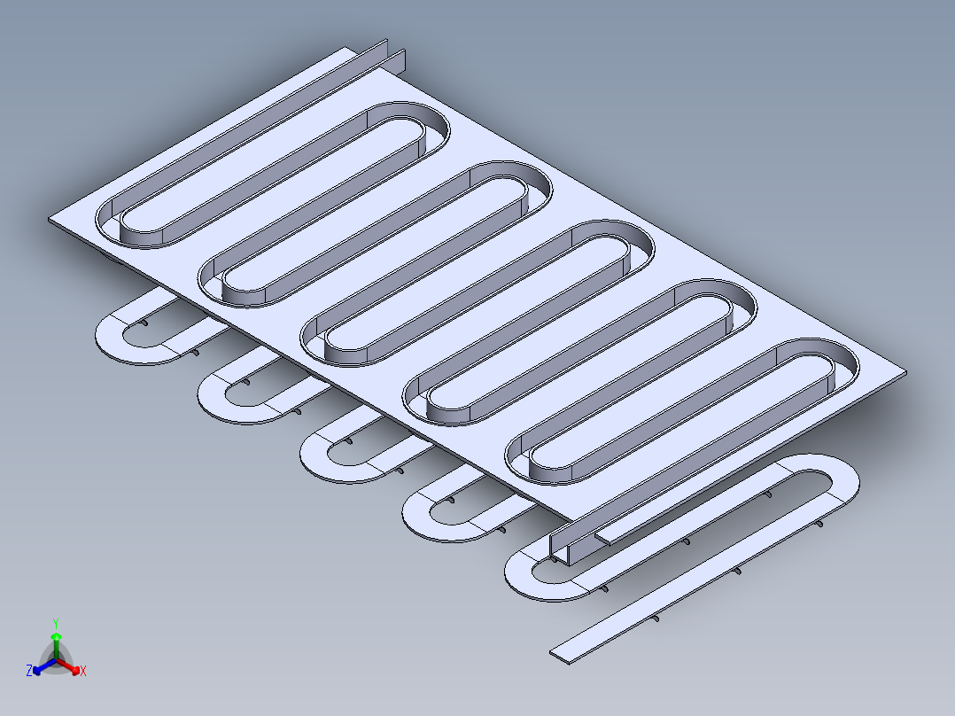 太阳能吸热板正等轴测图