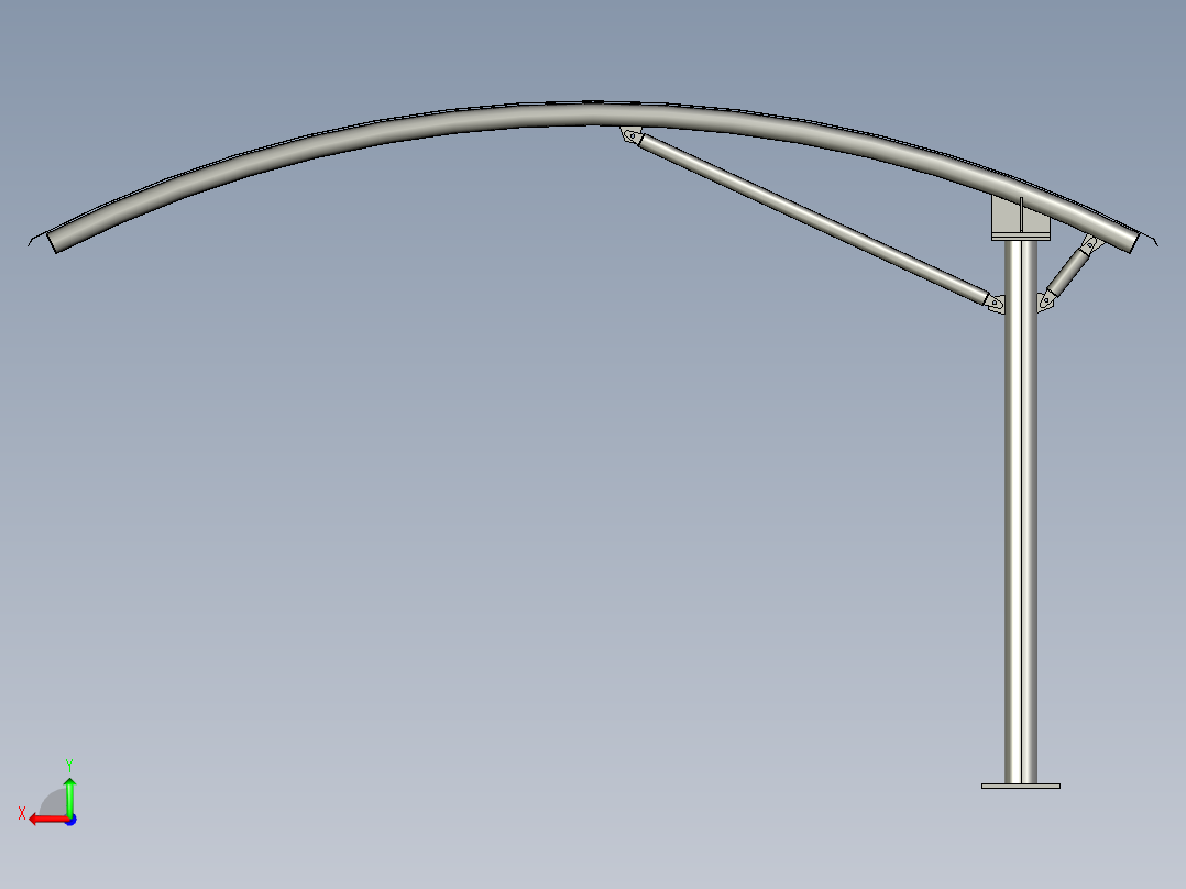 车辆停车棚3D设计后视图