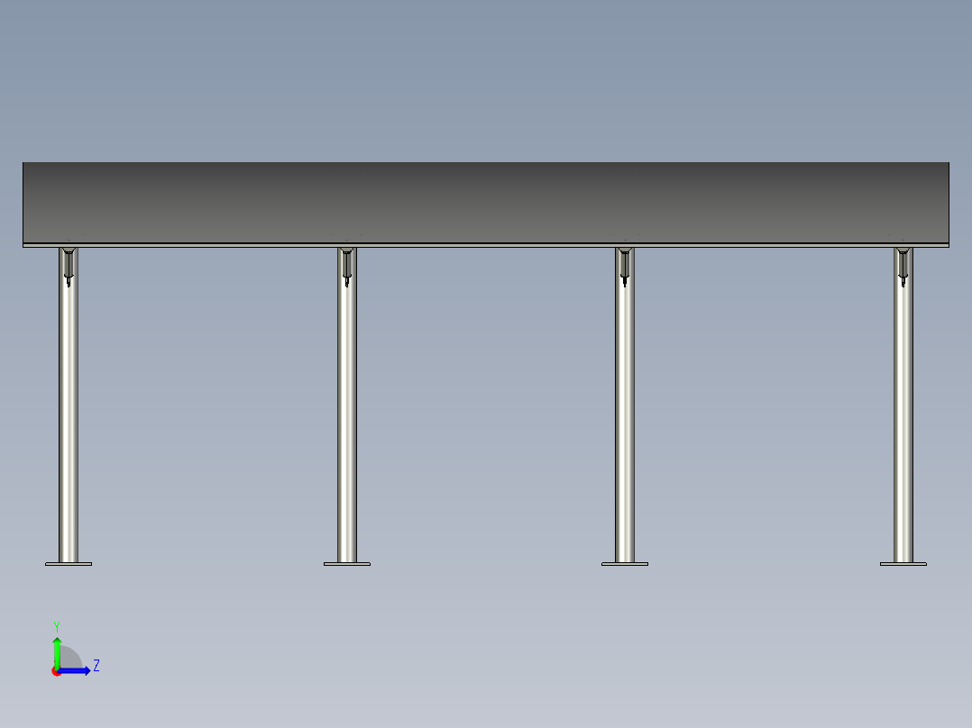 车辆停车棚3D设计左视图