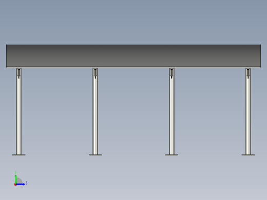 车辆停车棚3D设计左视缩略图