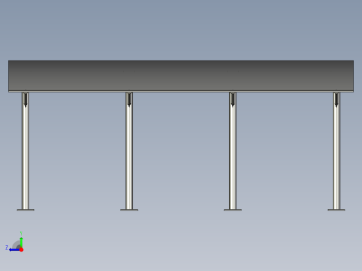车辆停车棚3D设计右视缩略图