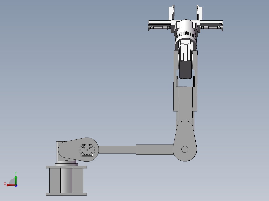 工业机器人伸缩臂后视图