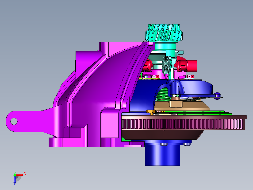 自动同步的啮合离合器俯视图