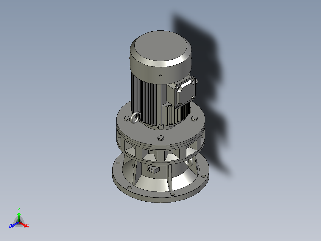 BY(Y)型卧式单级外形摆线针轮减速机(化工部标准)BLY3-59-22正等轴测图