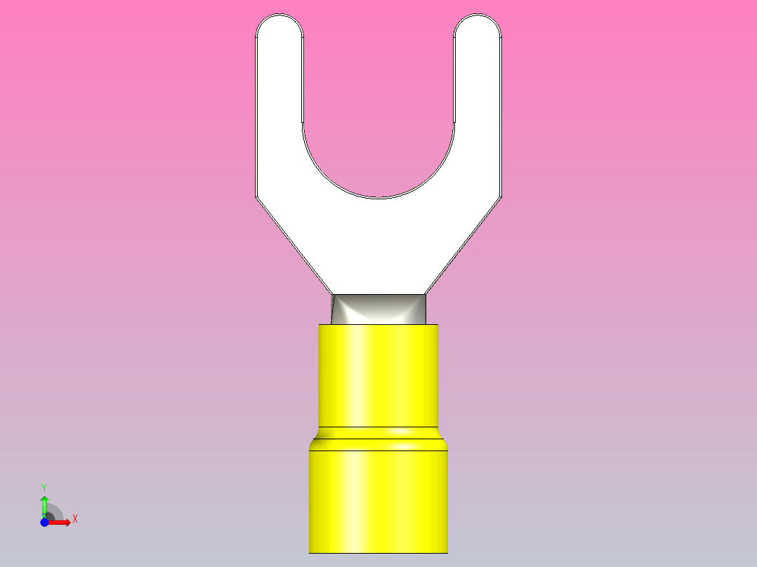 接线端子insulated-spade-male-terminals-yellow-2 1 STP前视图