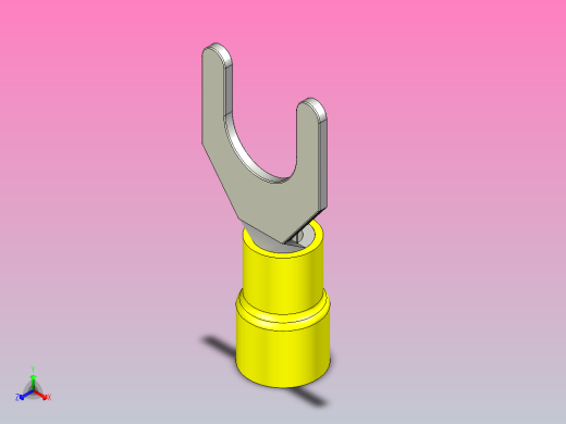 接线端子insulated-spade-male-terminals-yellow-2 1 STP正等轴测缩略图