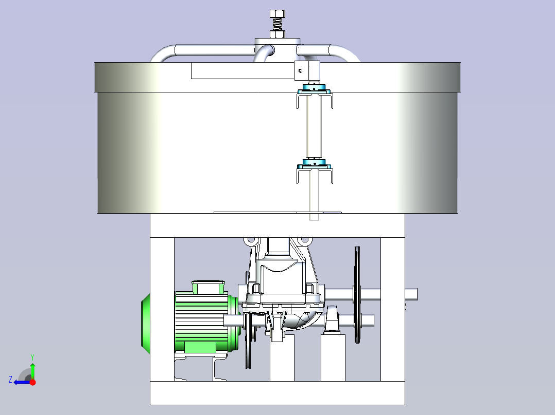 斜坡皮带输送线3D图纸右视图